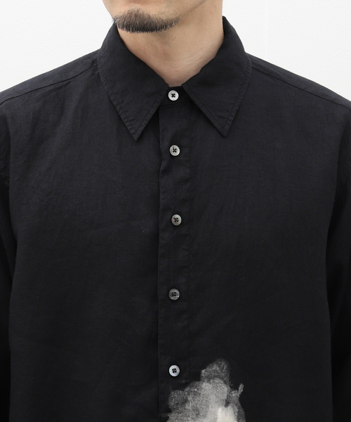 MARKAWARE 長袖シャツ MARKAWARE (マーカウェア) HEMP SHIRTING OPEN COLLAR SHIRT L/S