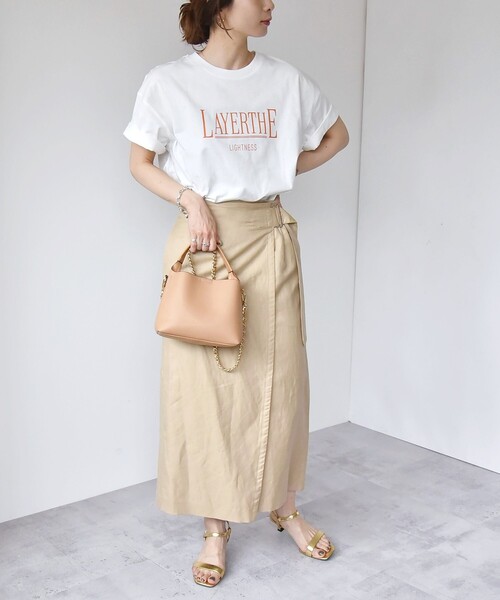 quaranciel(カランシエル)の「quaranciel:〈洗濯機可能〉クルーネック コットン ロゴ プリント TEE(Tシャツ/カットソー・レディース・ホワイト系1/ホワイト系3/ブラック/ホワイト系2・ONE SIZE)」の8枚目の写真