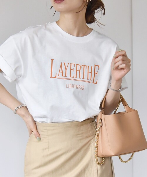 quaranciel(カランシエル)の「quaranciel:〈洗濯機可能〉クルーネック コットン ロゴ プリント TEE(Tシャツ/カットソー・レディース・ホワイト系1/ホワイト系3/ブラック/ホワイト系2・ONE SIZE)」の17枚目の写真