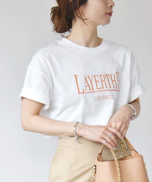 quaranciel(カランシエル)の「quaranciel:〈洗濯機可能〉クルーネック コットン ロゴ プリント TEE(Tシャツ/カットソー・レディース・ホワイト系1/ホワイト系3/ブラック/ホワイト系2・ONE SIZE)」の18枚目の写真