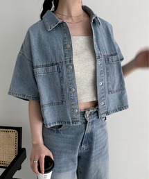 EPIMI E'PIMMY | ショート丈半袖オーバーデニムシャツ(シャツ/ブラウス)