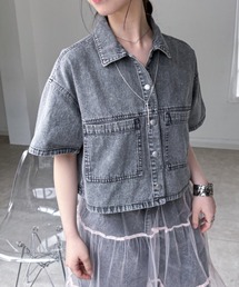 EPIMI E'PIMMY | ショート丈半袖オーバーデニムシャツ(シャツ/ブラウス)
