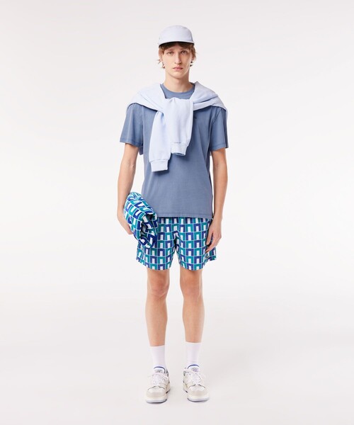 ラコステ　ヴィンテージ加工 ナチュラルダイ ワントーン半袖Tシャツ LACOSTE tシャツ ヴィンテージ加工 ナチュラルダイ ワントーン
