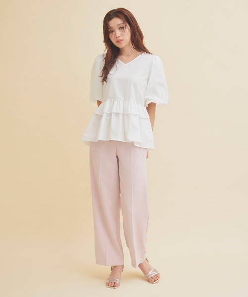 ブラウス シャツ バルーンペプラムブラウス レディース N.Natural Beauty Basic ブラウス シャツ バルーンペプラム