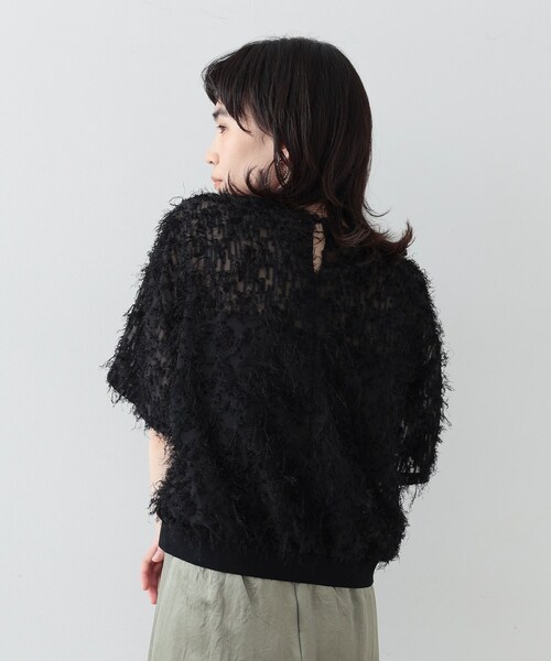 GALLEST（ギャレスト）の「◆シャギージャカードトップス（Tシャツ/カットソー・レディース・ブラック/ホワイト・38）」の5枚目の写真