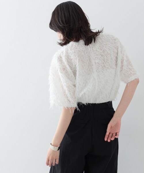 GALLEST（ギャレスト）の「◆シャギージャカードトップス（Tシャツ/カットソー・レディース・ブラック/ホワイト・38）」の10枚目の写真