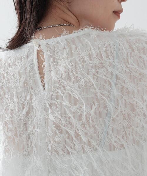 GALLEST（ギャレスト）の「◆シャギージャカードトップス（Tシャツ/カットソー・レディース・ブラック/ホワイト・38）」の12枚目の写真