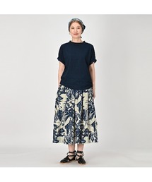 45R インディゴ 天竺アロハプリントスカート　45rpm 45R インディゴ 天竺アロハプリントスカート 45rpm