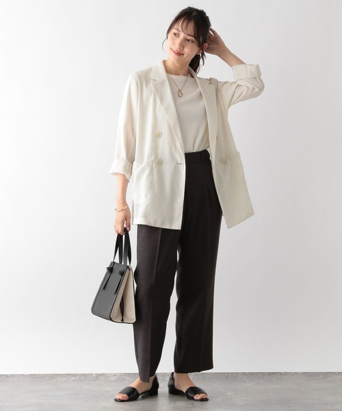 GLOBAL WORK（グローバルワーク）の「MATINEE LINE/シアージャケット/123948（テーラードジャケット・レディース・グレー/ブラック/アイボリー・LARGE/MEDIUM）」の19枚目の写真