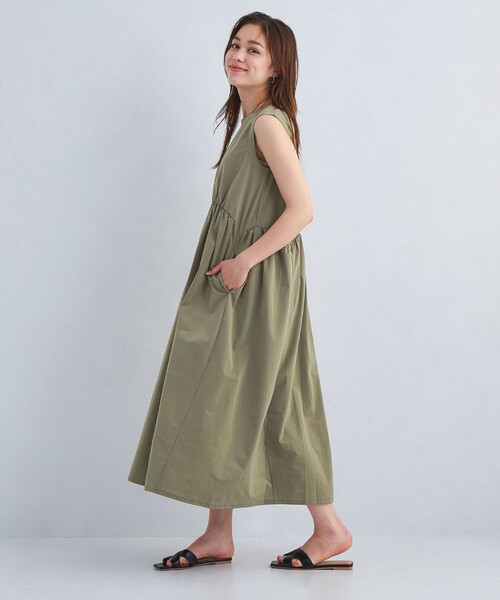 green label relaxing（グリーンレーベルリラクシング）の「ライトメモリー ワンピース（ワンピース・レディース・ブラック/オリーブ/ライトグレー・FREE）」の5枚目の写真