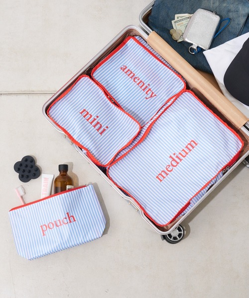 BIRTHDAY BAR(バースデイバー)の「PVCストライプ アメニティポーチ(トラベルグッズ・レディース・グレー/ブルー/アイボリー/ネイビー・フリー/0)」の5枚目の写真