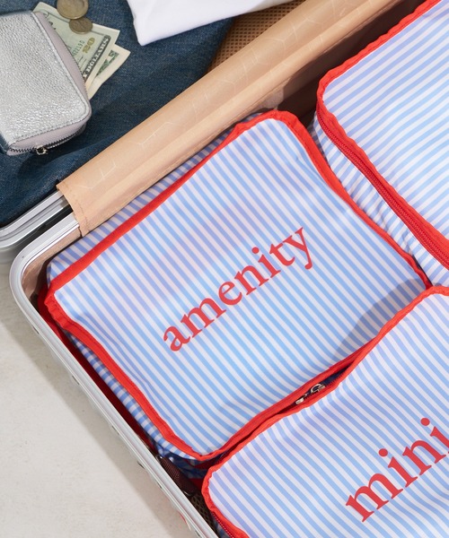 BIRTHDAY BAR(バースデイバー)の「PVCストライプ アメニティポーチ(トラベルグッズ・レディース・グレー/ブルー/アイボリー/ネイビー・フリー/0)」の6枚目の写真