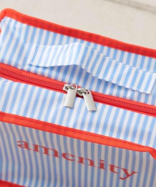 BIRTHDAY BAR(バースデイバー)の「PVCストライプ アメニティポーチ(トラベルグッズ・レディース・グレー/ブルー/アイボリー/ネイビー・フリー/0)」の9枚目の写真