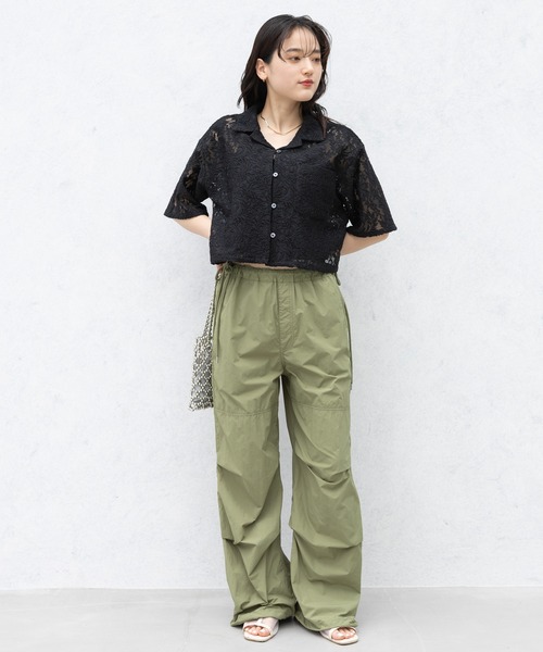 RAGEBLUE（レイジブルー）の「レースショートシャツ（シャツ/ブラウス・レディース・オフホワイト/グリーン/ブラック・FREE）」の22枚目の写真