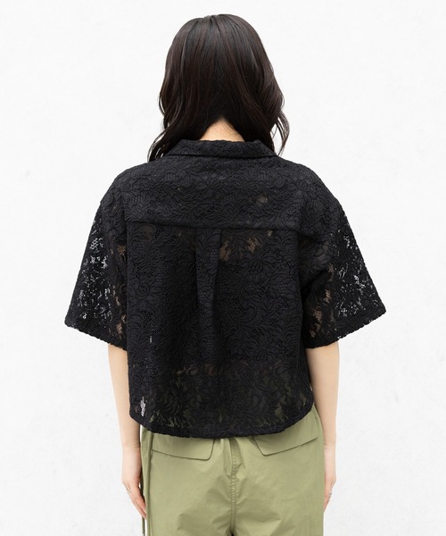 RAGEBLUE（レイジブルー）の「レースショートシャツ（シャツ/ブラウス・レディース・オフホワイト/グリーン/ブラック・FREE）」の9枚目の写真