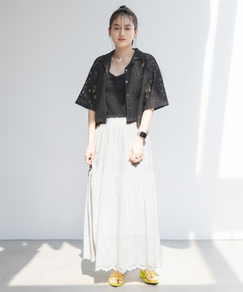 RAGEBLUE（レイジブルー）の「レースショートシャツ（シャツ/ブラウス・レディース・オフホワイト/グリーン/ブラック・FREE）」の17枚目の写真