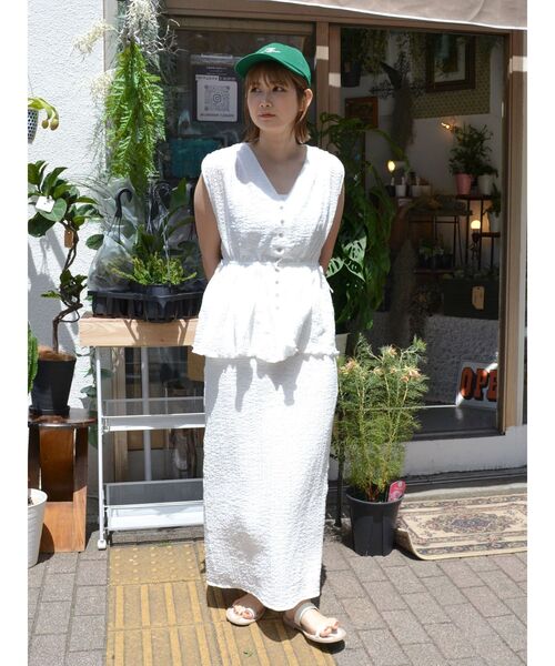 Ungrid（アングリッド）の「アイライン楊柳スカート（スカート・レディース・ブラック/オフホワイト/パープル・FREE）」の10枚目の写真