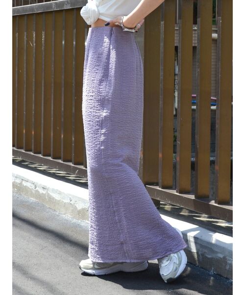 Ungrid（アングリッド）の「アイライン楊柳スカート（スカート・レディース・ブラック/オフホワイト/パープル・FREE）」の11枚目の写真