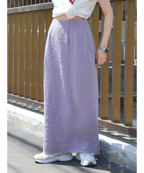 Ungrid（アングリッド）の「アイライン楊柳スカート（スカート・レディース・ブラック/オフホワイト/パープル・FREE）」の12枚目の写真