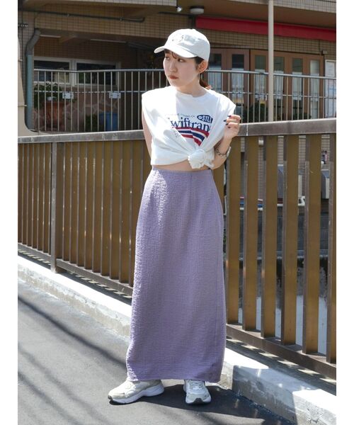 Ungrid（アングリッド）の「アイライン楊柳スカート（スカート・レディース・ブラック/オフホワイト/パープル・FREE）」の14枚目の写真