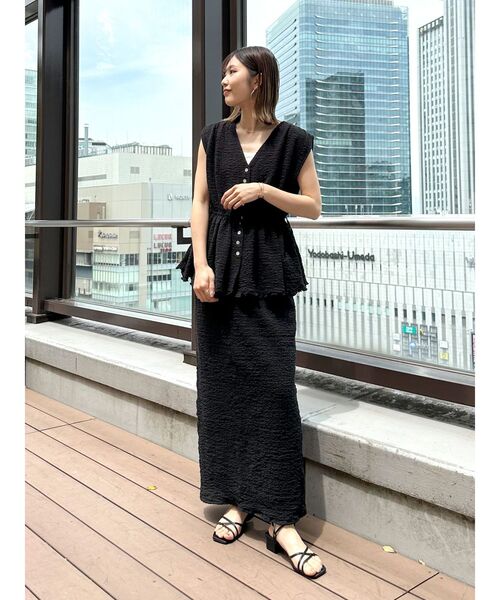 Ungrid（アングリッド）の「アイライン楊柳スカート（スカート・レディース・ブラック/オフホワイト/パープル・FREE）」の4枚目の写真