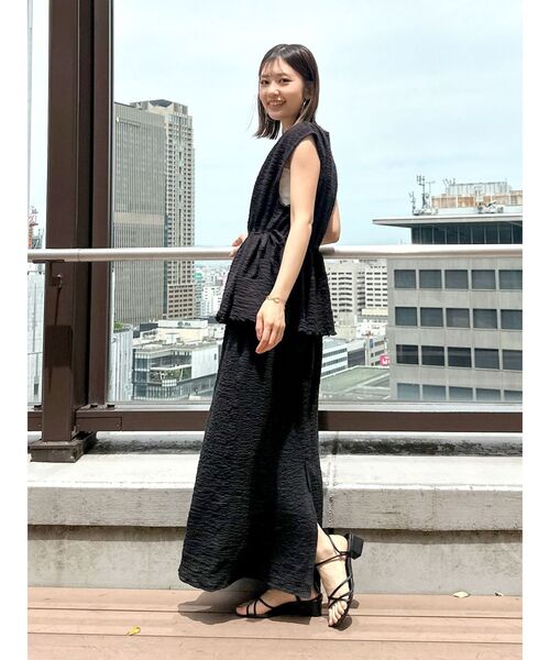 Ungrid（アングリッド）の「アイライン楊柳スカート（スカート・レディース・ブラック/オフホワイト/パープル・FREE）」の5枚目の写真