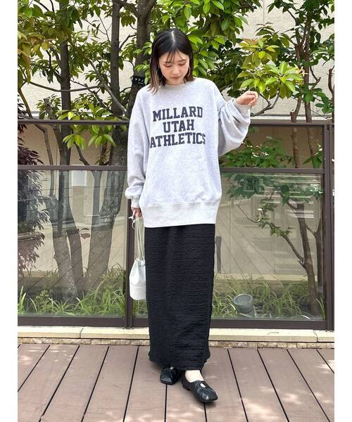 Ungrid（アングリッド）の「アイライン楊柳スカート（スカート・レディース・ブラック/オフホワイト/パープル・FREE）」の6枚目の写真