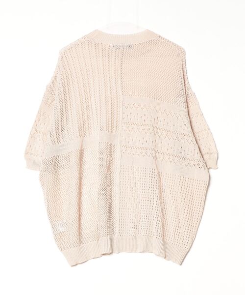 Naive magic（ナイーブマジック）の「NAIVEMAGIC 麻タッチニット 切替ドルマンクルー（ニット/セーター・メンズ・ブラック/アイボリー/チャコールグレー・M/L）」の4枚目の写真