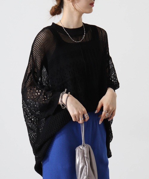 Naive magic（ナイーブマジック）の「NAIVEMAGIC 麻タッチニット 切替ドルマンクルー（ニット/セーター・メンズ・ブラック/アイボリー/チャコールグレー・M/L）」の2枚目の写真