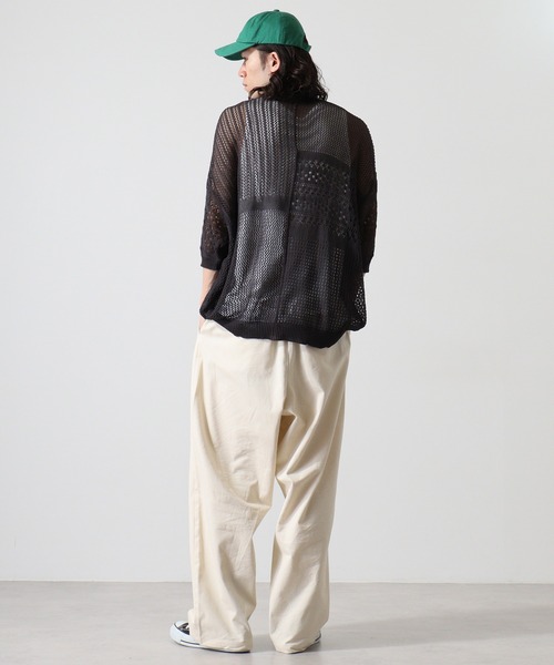 Naive magic（ナイーブマジック）の「NAIVEMAGIC 麻タッチニット 切替ドルマンクルー（ニット/セーター・メンズ・ブラック/アイボリー/チャコールグレー・M/L）」の6枚目の写真