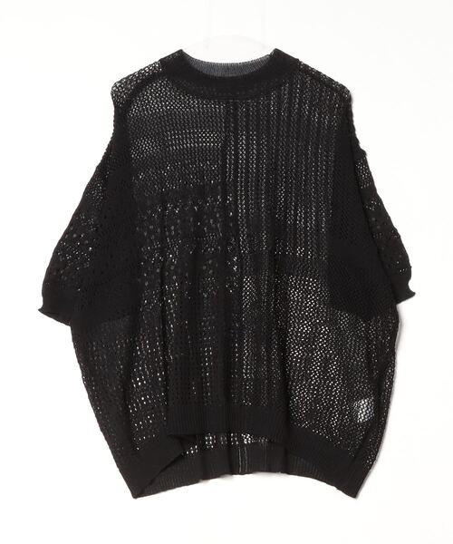 Naive magic（ナイーブマジック）の「NAIVEMAGIC 麻タッチニット 切替ドルマンクルー（ニット/セーター・メンズ・ブラック/アイボリー/チャコールグレー・M/L）」の14枚目の写真