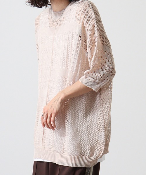 Naive magic（ナイーブマジック）の「NAIVEMAGIC 麻タッチニット 切替ドルマンクルー（ニット/セーター・メンズ・ブラック/アイボリー/チャコールグレー・M/L）」の17枚目の写真