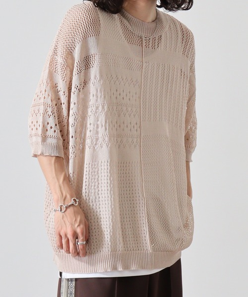 Naive magic（ナイーブマジック）の「NAIVEMAGIC 麻タッチニット 切替ドルマンクルー（ニット/セーター・メンズ・ブラック/アイボリー/チャコールグレー・M/L）」の18枚目の写真