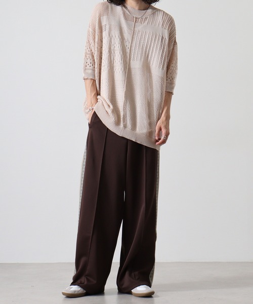 Naive magic（ナイーブマジック）の「NAIVEMAGIC 麻タッチニット 切替ドルマンクルー（ニット/セーター・メンズ・ブラック/アイボリー/チャコールグレー・M/L）」の19枚目の写真