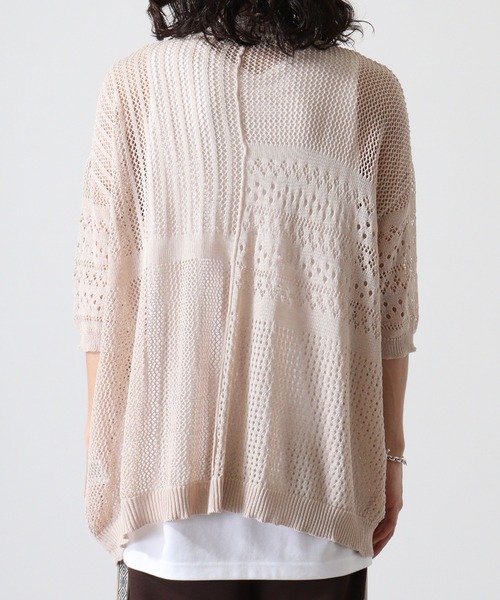 Naive magic（ナイーブマジック）の「NAIVEMAGIC 麻タッチニット 切替ドルマンクルー（ニット/セーター・メンズ・ブラック/アイボリー/チャコールグレー・M/L）」の9枚目の写真