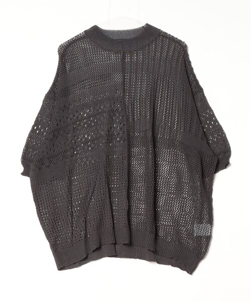 Naive magic（ナイーブマジック）の「NAIVEMAGIC 麻タッチニット 切替ドルマンクルー（ニット/セーター・メンズ・ブラック/アイボリー/チャコールグレー・M/L）」の15枚目の写真