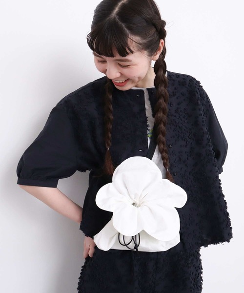 l'atelier du savon(アトリエドサボン)の「お花さいた!ハッピーサコッシュ(ショルダーバッグ・レディース・チェック/ピンク/ブラック/ホワイト・FREE)」の11枚目の写真