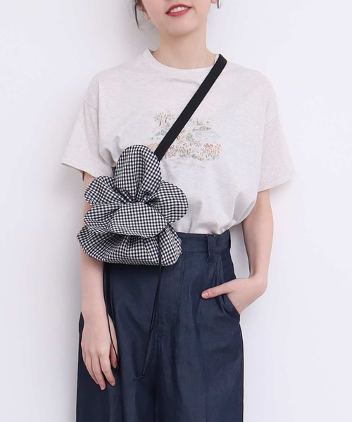 l'atelier du savon(アトリエドサボン)の「お花さいた!ハッピーサコッシュ(ショルダーバッグ・レディース・チェック/ピンク/ブラック/ホワイト・FREE)」の17枚目の写真