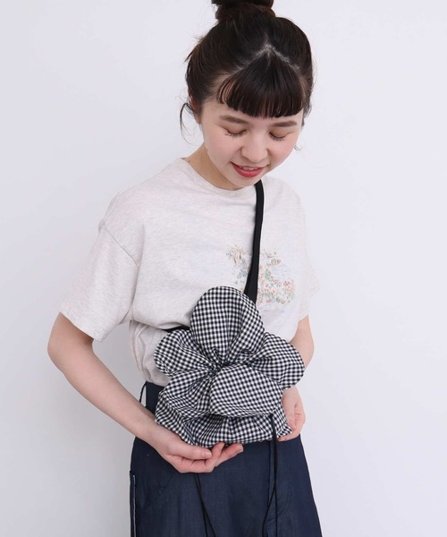 l'atelier du savon(アトリエドサボン)の「お花さいた!ハッピーサコッシュ(ショルダーバッグ・レディース・チェック/ピンク/ブラック/ホワイト・FREE)」の18枚目の写真