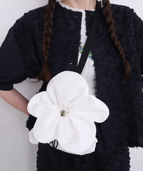 l'atelier du savon(アトリエドサボン)の「お花さいた!ハッピーサコッシュ(ショルダーバッグ・レディース・チェック/ピンク/ブラック/ホワイト・FREE)」の9枚目の写真