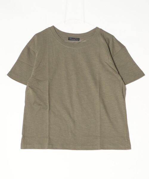 atONE(アットワン)の「オーバーサイズUネックTee(Tシャツ/カットソー・レディース・ネイビー/ブラック/ベージュ/カーキ/オフホワイト/ブルー系その他2/パープル系その他2/ピンク系その他3/ピンク系その他4/ブルー系その他/パープル系その他/モカ・L/M)」の14枚目の写真