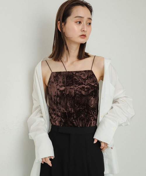 セール】『サイズ展開あり』ベロアカップツキキャミソール