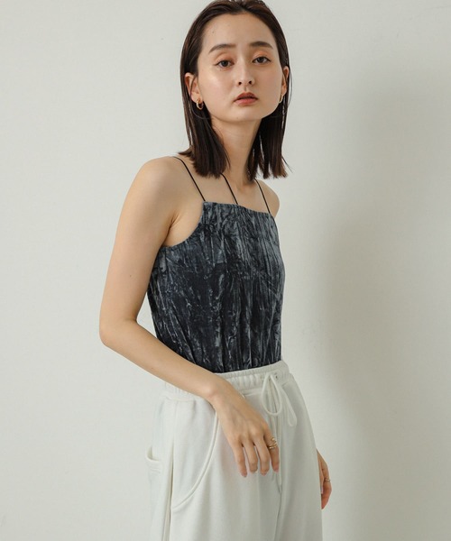 SENSE OF PLACE by URBAN RESEARCH（センスオブプレイスバイアーバンリサーチ）の「『サイズ展開あり』ベロアカップツキキャミソール（キャミソール・レディース・ピンク/グレー/ブラウン・ONE/S）」の10枚目の写真