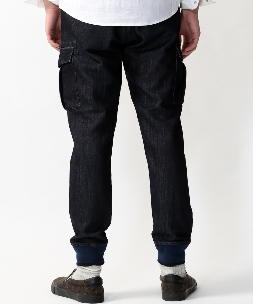 ABAHOUSE（アバハウス）の「ジョグデニムリブカーゴパンツ（カーゴパンツ・メンズ・インディゴブルー/チャコールグレー・2/3/1）」の4枚目の写真