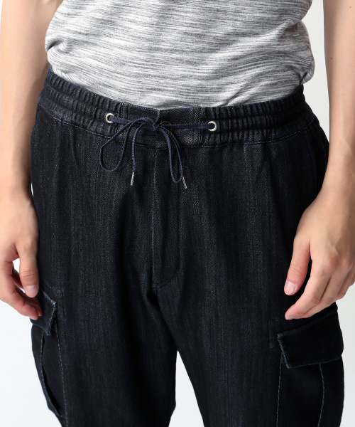 ABAHOUSE（アバハウス）の「ジョグデニムリブカーゴパンツ（カーゴパンツ・メンズ・インディゴブルー/チャコールグレー・2/3/1）」の5枚目の写真