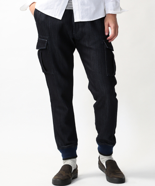 ABAHOUSE（アバハウス）の「ジョグデニムリブカーゴパンツ（カーゴパンツ・メンズ・インディゴブルー/チャコールグレー・2/3/1）」の12枚目の写真