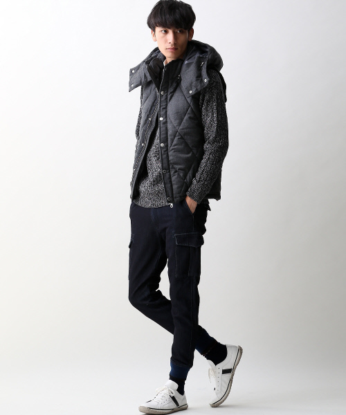 ABAHOUSE（アバハウス）の「ジョグデニムリブカーゴパンツ（カーゴパンツ・メンズ・インディゴブルー/チャコールグレー・2/3/1）」の14枚目の写真