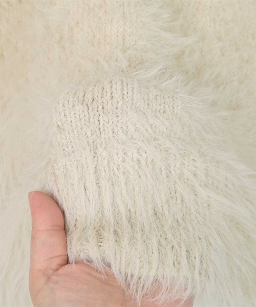 UR'S（ユアーズ）の「シャギーニットベスト（ベスト・レディース・チャコール/ライトベージュ/ライトグレー/モカ・L/M/S）」の6枚目の写真