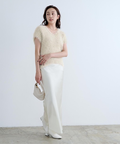 UR'S（ユアーズ）の「シャギーニットベスト（ベスト・レディース・チャコール/ライトベージュ/ライトグレー/モカ・L/M/S）」の11枚目の写真