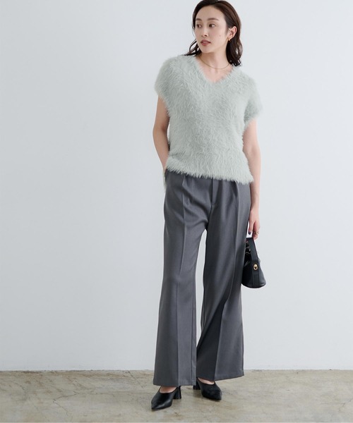 UR'S（ユアーズ）の「シャギーニットベスト（ベスト・レディース・チャコール/ライトベージュ/ライトグレー/モカ・L/M/S）」の9枚目の写真